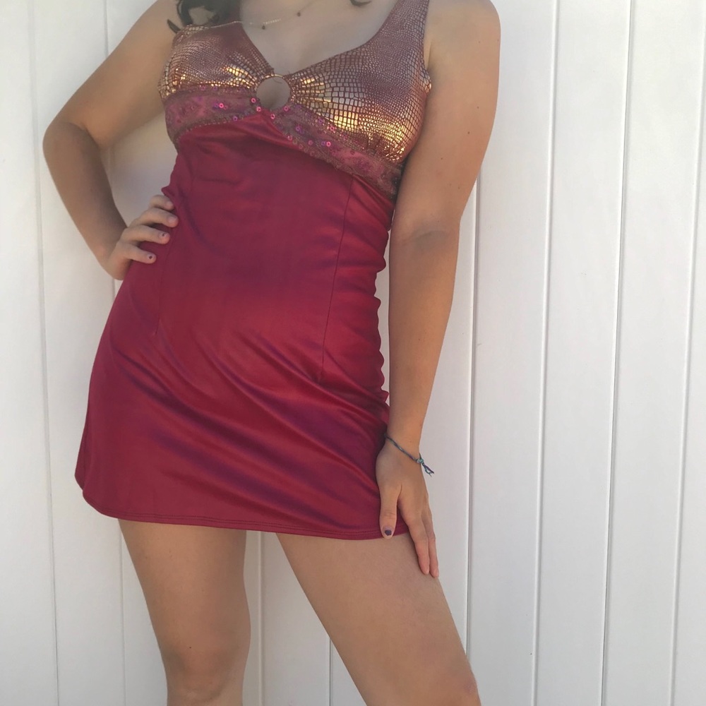 Fancy Red Sexy Sequin Dress